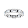 Sapphire Row Natural Diamond Emerald-Cut Station Band - 14K White Gold, 7 (view 3)