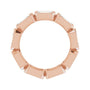 Sapphire Row Natural Diamond Emerald-Cut Station Band - 10K Rose Gold, 4.25 (view 2)