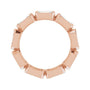Sapphire Row Natural Diamond Emerald-Cut Station Band - 10K Rose Gold, 5.25 (view 2)