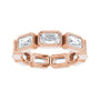 Sapphire Row Natural Diamond Emerald-Cut Station Band - 10K Rose Gold, 5.25 (view 3)