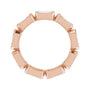 Sapphire Row Natural Diamond Emerald-Cut Station Band - 10K Rose Gold, 5.75 (view 2)