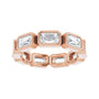 Sapphire Row Natural Diamond Emerald-Cut Station Band - 10K Rose Gold, 5.75 (view 3)