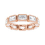 Sapphire Row Natural Diamond Emerald-Cut Station Band - 10K Rose Gold, 6.25 (view 3)