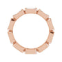 Sapphire Row Natural Diamond Emerald-Cut Station Band - 10K Rose Gold, 7.75 (view 2)
