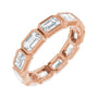 Sapphire Row Natural Diamond Emerald-Cut Station Band - 10K Rose Gold, 8.25