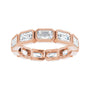 Sapphire Row Natural Diamond Emerald-Cut Station Band - 10K Rose Gold, 8.25 (view 3)