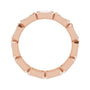 Sapphire Row Natural Diamond Emerald-Cut Station Band - 10K Rose Gold, 8.75 (view 2)