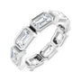 Sapphire Row Natural Diamond Emerald-Cut Station Band - 10K White Gold, 4.5
