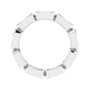 Sapphire Row Natural Diamond Emerald-Cut Station Band - 10K White Gold, 4.5 (view 2)