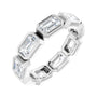 Sapphire Row Natural Diamond Emerald-Cut Station Band - 10K White Gold, 5.5
