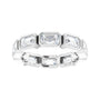 Sapphire Row Natural Diamond Emerald-Cut Station Band - 10K White Gold, 6.5 (view 3)