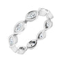 Sapphire Row Natural Diamond Marquise Station Band - Platinum, 4 × 2 mm, 5