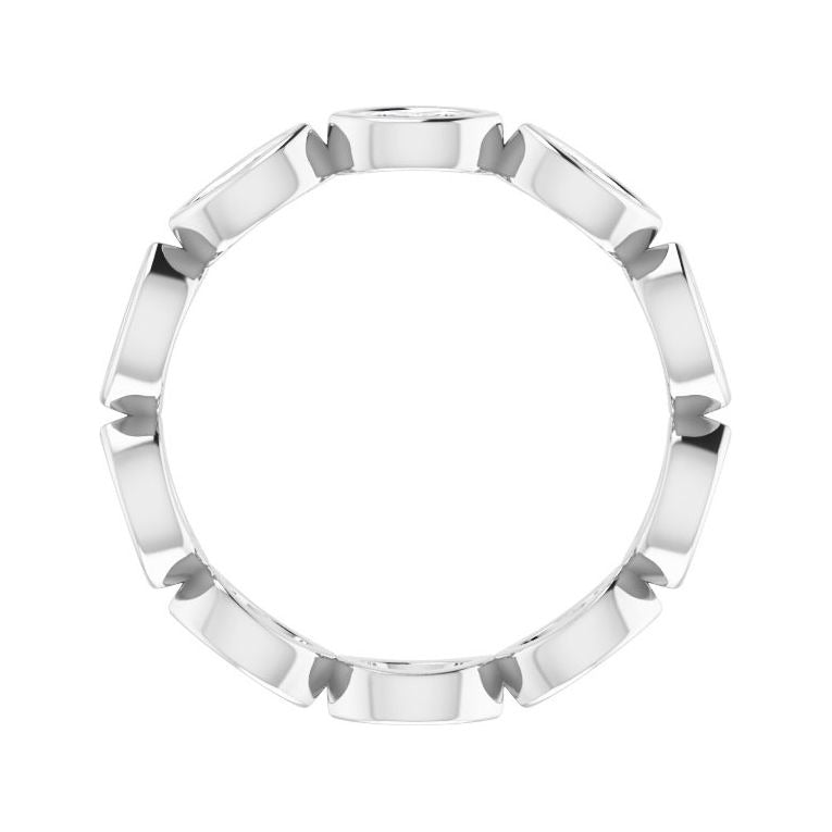 Sapphire Row Natural Diamond Marquise Station Band - Platinum, 4 × 2 mm, 5 (view 2)