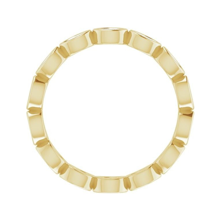 Sapphire Row Natural Diamond Marquise Station Band - 14K Yellow Gold, 3 × 1.5 mm, 5 (view 2)