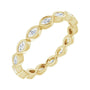 Sapphire Row Natural Diamond Marquise Station Band - 14K Yellow Gold, 3 × 1.5 mm, 6