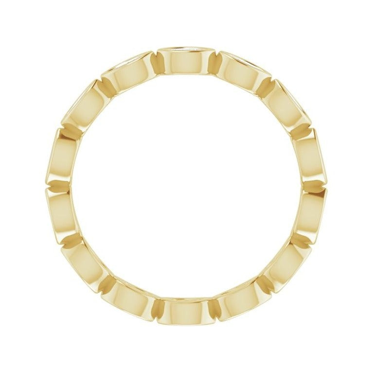Sapphire Row Natural Diamond Marquise Station Band - 14K Yellow Gold, 3 × 1.5 mm, 7 (view 2)