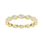 Sapphire Row Natural Diamond Marquise Station Band - 14K Yellow Gold, 3 × 1.5 mm, 7 (view 3)