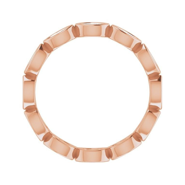Sapphire Row Natural Diamond Marquise Station Band - 14K Rose Gold, 3.5 × 1.75 mm, 5 (view 2)
