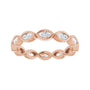 Sapphire Row Natural Diamond Marquise Station Band - 14K Rose Gold, 3.5 × 1.75 mm, 5 (view 3)