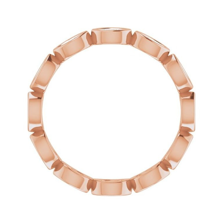 Sapphire Row Natural Diamond Marquise Station Band - 14K Rose Gold, 3.5 × 1.75 mm, 6 (view 2)