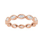 Sapphire Row Natural Diamond Marquise Station Band - 14K Rose Gold, 3.5 × 1.75 mm, 6 (view 3)