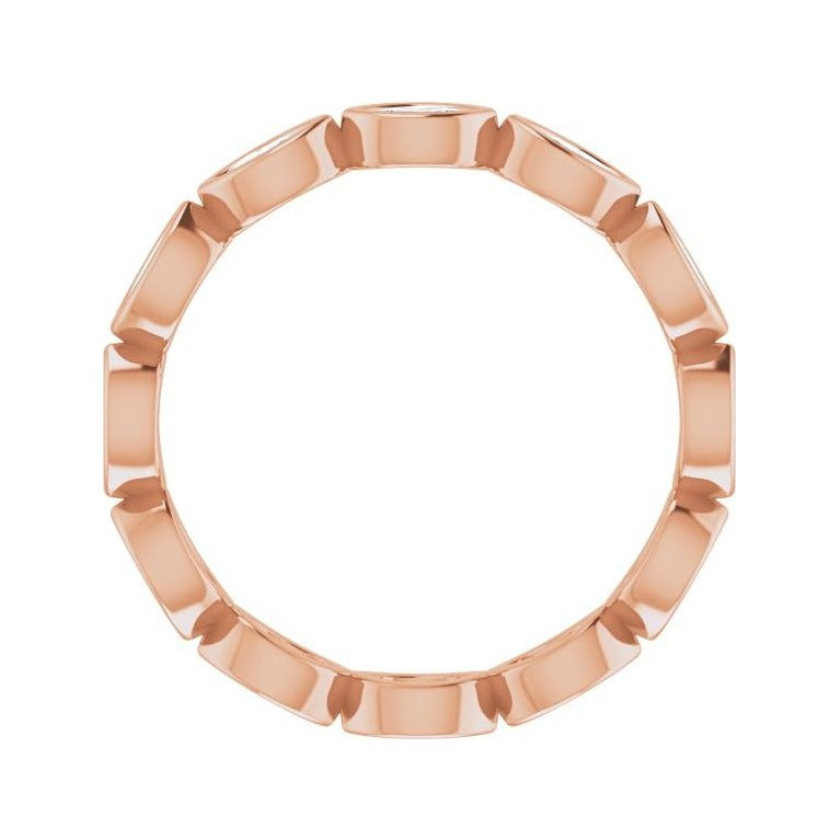 Sapphire Row Natural Diamond Marquise Station Band - 14K Rose Gold, 3.5 × 1.75 mm, 7 (view 2)