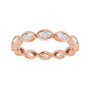 Sapphire Row Natural Diamond Marquise Station Band - 14K Rose Gold, 3.5 × 1.75 mm, 7 (view 3)