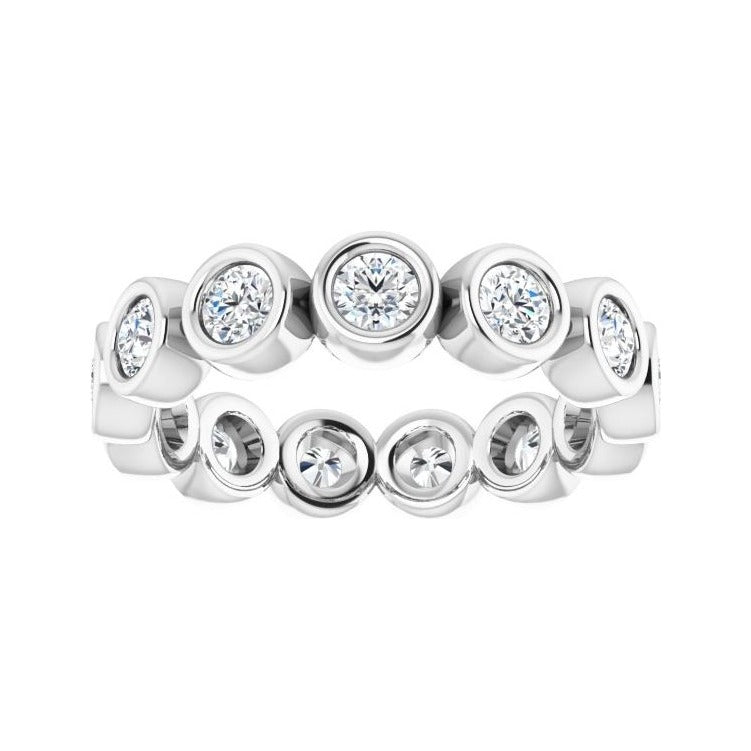 Sapphire Row Natural Diamond Marquise Station Band - Platinum, 3 × 1.5 mm, 5 (view 3)