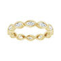 Sapphire Row Natural Diamond Marquise Station Band - 14K Yellow Gold, 3.5 × 1.75 mm, 5 (view 3)