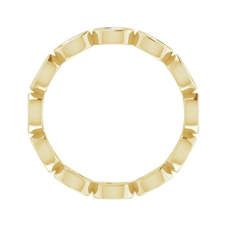 Sapphire Row Natural Diamond Marquise Station Band - 14K Yellow Gold, 3.5 × 1.75 mm, 6 (view 2)