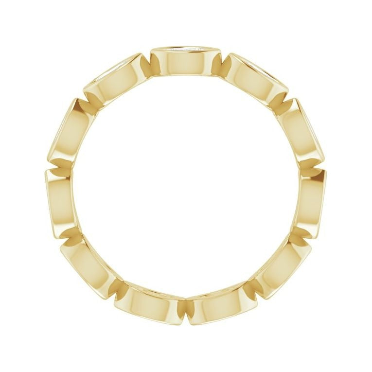 Sapphire Row Natural Diamond Marquise Station Band - 14K Yellow Gold, 3.5 × 1.75 mm, 7 (view 2)