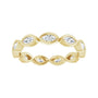 Sapphire Row Natural Diamond Marquise Station Band - 14K Yellow Gold, 3.5 × 1.75 mm, 7 (view 3)