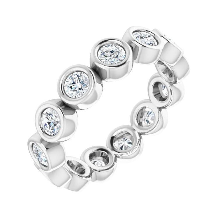 Sapphire Row Natural Diamond Marquise Station Band - 14K White Gold, 3 × 1.5 mm, 5