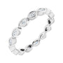 Sapphire Row Natural Diamond Marquise Station Band - 14K White Gold, 3 × 1.5 mm, 6
