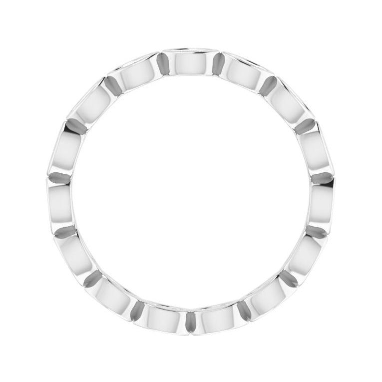 Sapphire Row Natural Diamond Marquise Station Band - 14K White Gold, 3 × 1.5 mm, 6 (view 2)