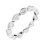 Sapphire Row Natural Diamond Marquise Station Band - 14K White Gold, 3 × 1.5 mm, 7