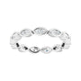 Sapphire Row Natural Diamond Marquise Station Band - 14K White Gold, 3 × 1.5 mm, 7 (view 3)