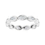 Sapphire Row Natural Diamond Marquise Station Band - 14K White Gold, 4 × 2 mm, 6 (view 3)