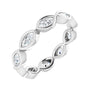 Sapphire Row Natural Diamond Marquise Station Band - 14K White Gold, 4 × 2 mm, 7