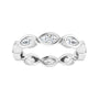 Sapphire Row Natural Diamond Marquise Station Band - 14K White Gold, 4 × 2 mm, 7 (view 3)