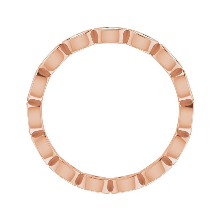 Sapphire Row Natural Diamond Marquise Station Band - 14K Rose Gold, 3 × 1.5 mm, 6 (view 2)