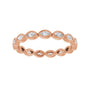 Sapphire Row Natural Diamond Marquise Station Band - 14K Rose Gold, 3 × 1.5 mm, 7 (view 3)