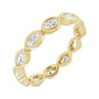 Sapphire Row Natural Diamond Marquise Station Band - 14K Yellow Gold, 4 × 2 mm, 7