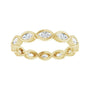 Sapphire Row Natural Diamond Marquise Station Band - 14K Yellow Gold, 4 × 2 mm, 7 (view 3)