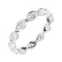 Sapphire Row Natural Diamond Marquise Station Band - 14K White Gold, 3.5 × 1.75 mm, 5