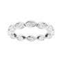 Sapphire Row Natural Diamond Marquise Station Band - 14K White Gold, 3.5 × 1.75 mm, 5 (view 3)
