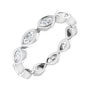 Sapphire Row Natural Diamond Marquise Station Band - 14K White Gold, 3.5 × 1.75 mm, 7