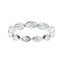 Sapphire Row Natural Diamond Marquise Station Band - 14K White Gold, 3.5 × 1.75 mm, 7 (view 3)