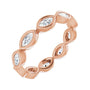 Sapphire Row Natural Diamond Marquise Station Band - 14K Rose Gold, 4 × 2 mm, 5