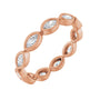 Sapphire Row Natural Diamond Marquise Station Band - 14K Rose Gold, 4 × 2 mm, 7